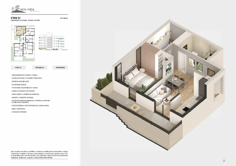 Three-dimensional view of unit S1